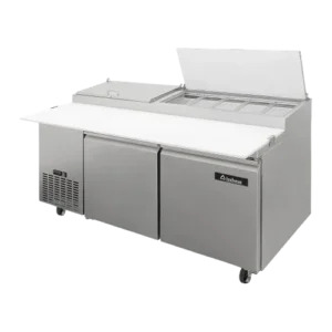 Mesa Refrigerada Comercial para Pizza 2 Puertas ICEHAUS MP-2P-SS-02 17 Pies Acero Inoxidable