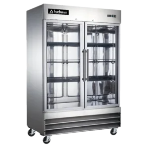 Congelador Comercial 2 Puertas de Cristal ICEHAUS CV-2PC-SS-01 49 Pies Acero Inoxidable